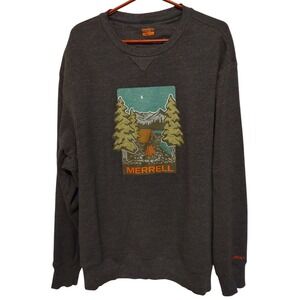Merrell Woosah Sweatshirt Camping Graphic Mens‎ Size Double Extra Large Gray